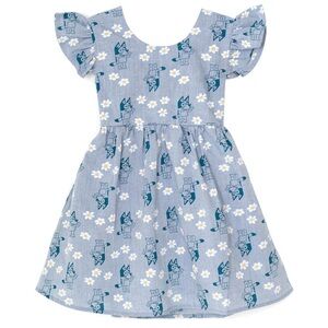 Bluey Blue and White Ruffled Tiered Sundress